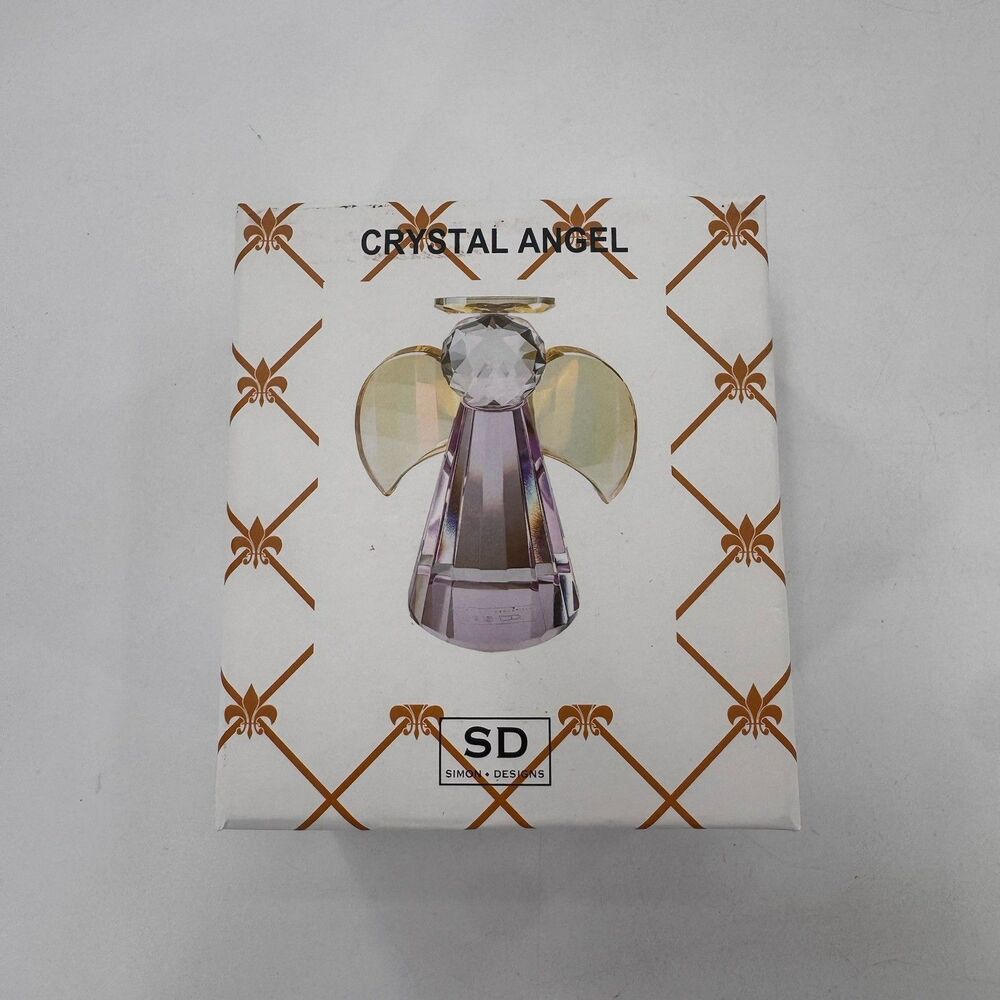 Simon Designs Crystal Angel, Violet, Purple, Clear Color  RARE Color Fast Ship